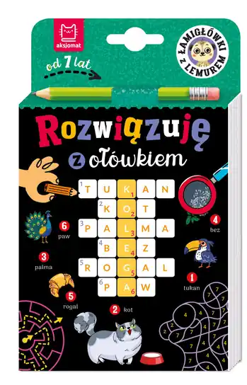 Tani Rozwiązuję z ołówkiem. Łamigłówki z lemurem. Od 7 lat
